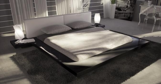 Black Gloss Japanese Style Platform Bed, Japanese Style Platform Bed King