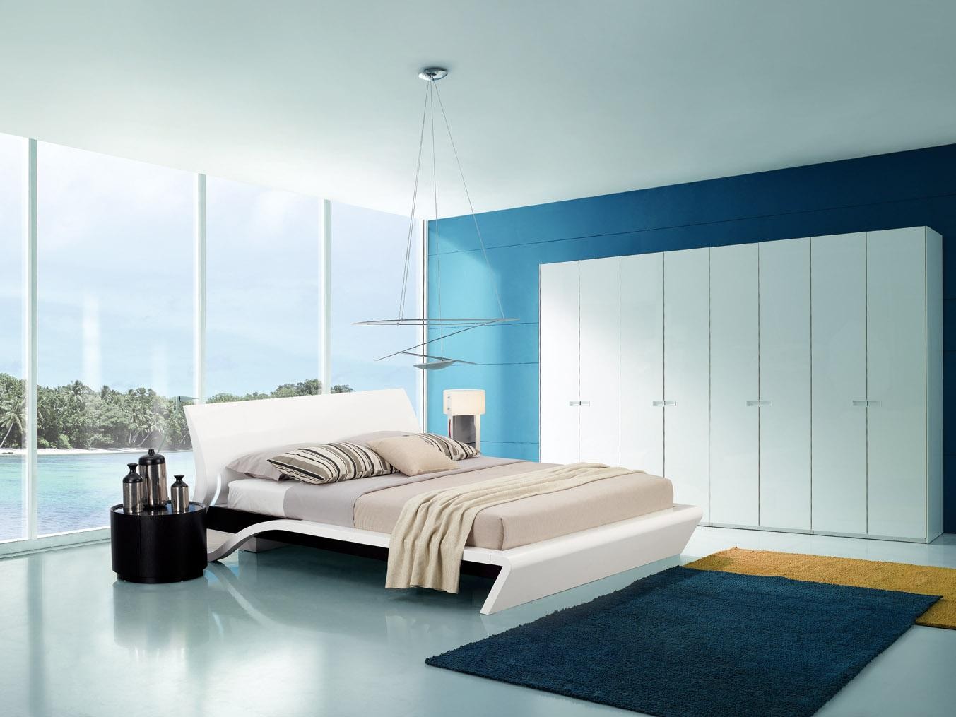  Orca - Contemporary Platform Bed with Lights