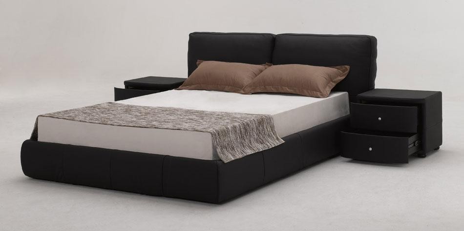 B88 Black Full Leather Bed