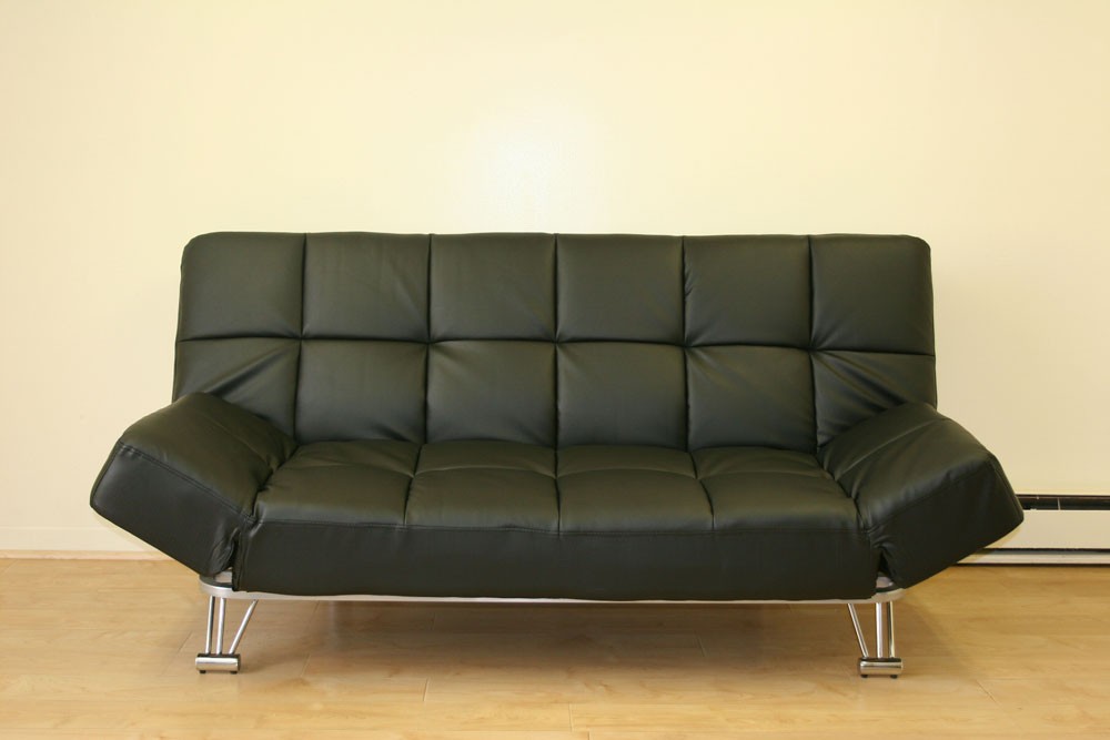 Venus Black Leatherette Sofa Bed