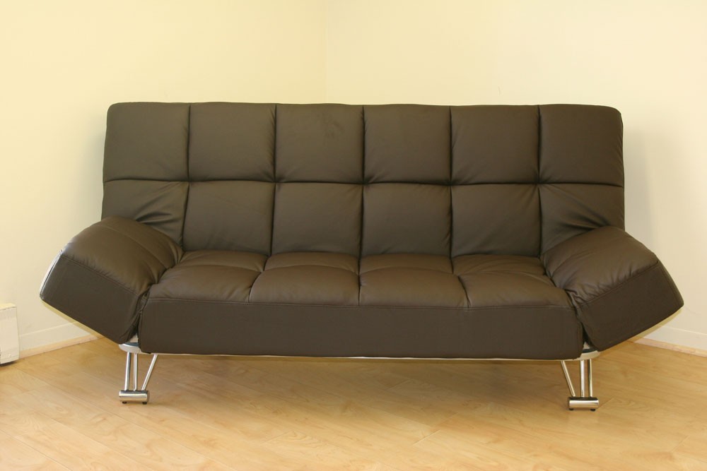 Venus Chocolate Leatherette Sofa Bed