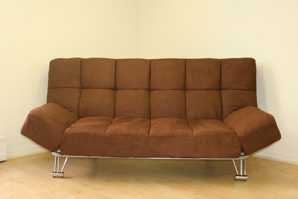 poundex chocolate microfiber sofa bed