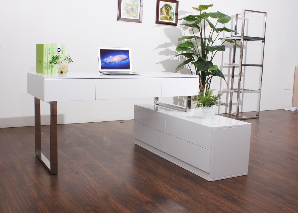 Kd12 Modern Office Desk Available At, Modern White Desks With Storage