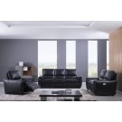 S557 Sofa Set in Black Leather