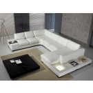 Divani Casa T35 - Modern  Leather Sectional Sofa With Light