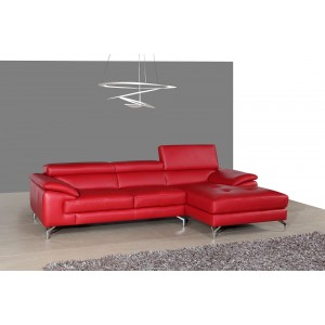 A973b Premium Leather Sectional Red, Black