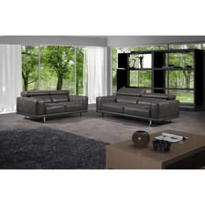 S116 Sofa Set in Gray Leather