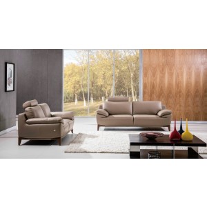 S93 Sofa Set in Taupe Leather 